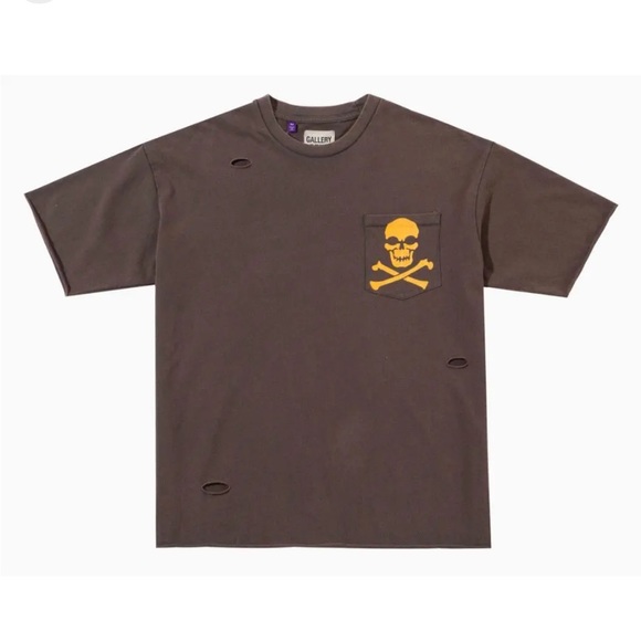 NWT Gallery dept oversized rare to find BROWN tee distressed made in USA ZIP T❤️ - Picture 4 of 17